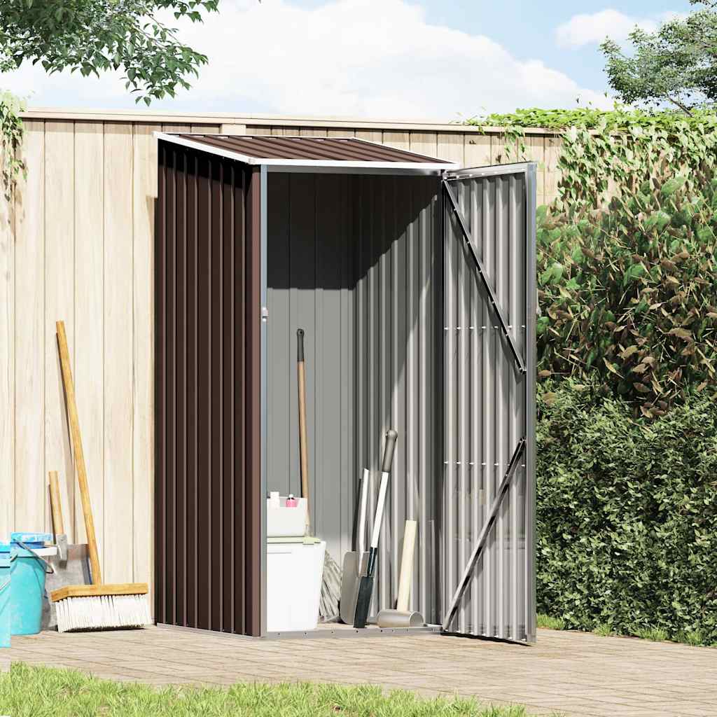 Abrigo de jardim 87x98x159 cm aço galvanizado castanho