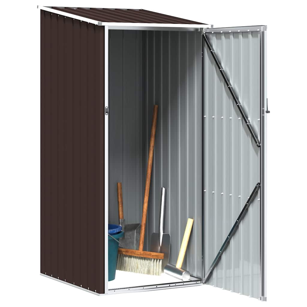 Abrigo de jardim 87x98x159 cm aço galvanizado castanho