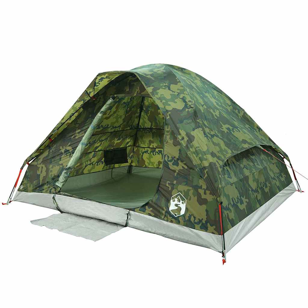 Tenda familiar cúpula para 6 pessoas impermeável camuflagem