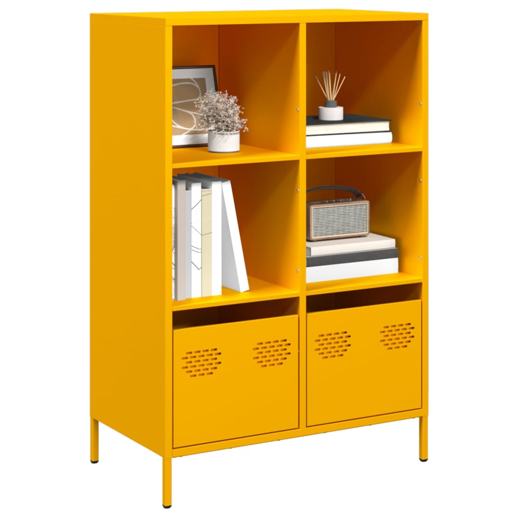 Móvel alto 68x39x103,5 cm aço amarelo mostarda