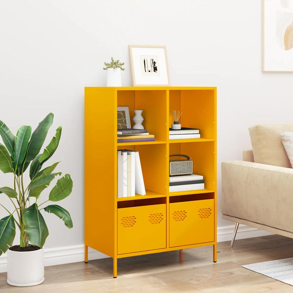Móvel alto 68x39x103,5 cm aço amarelo mostarda
