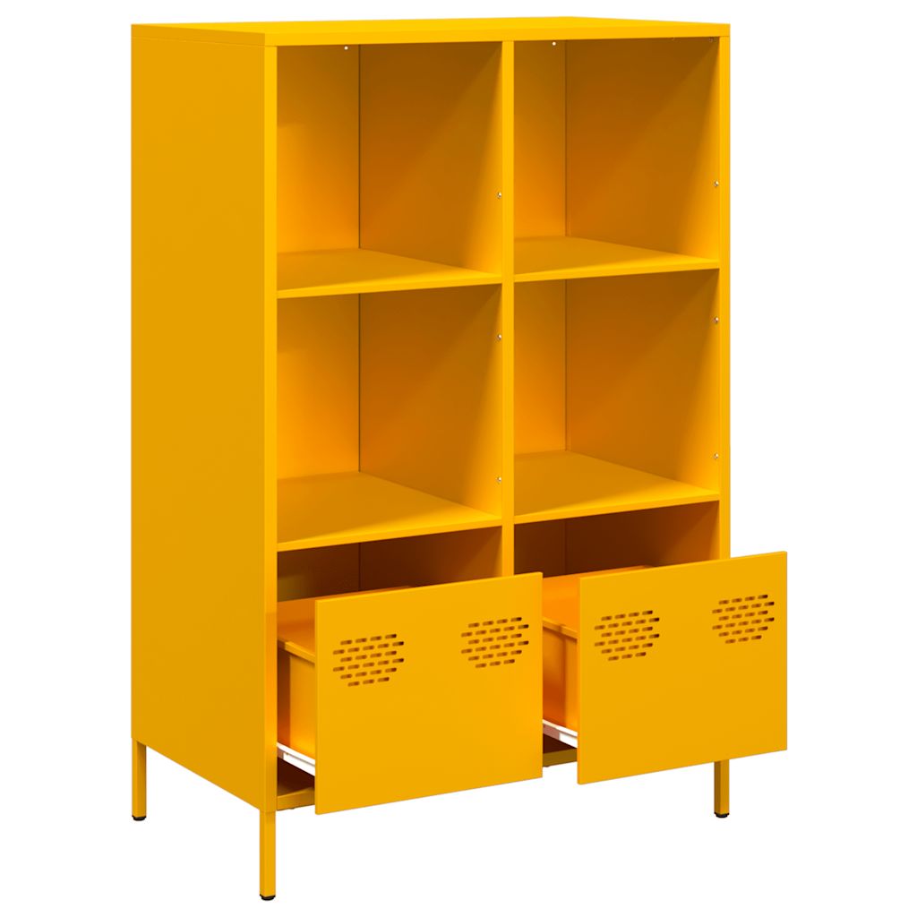Móvel alto 68x39x103,5 cm aço amarelo mostarda