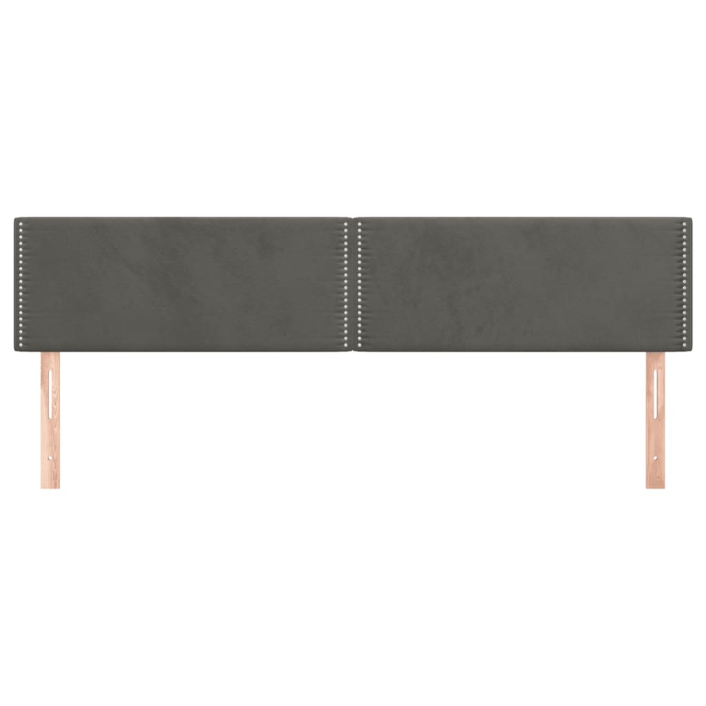 Cabeceiras cinzento-escuro 160x5x78/88 cm veludo