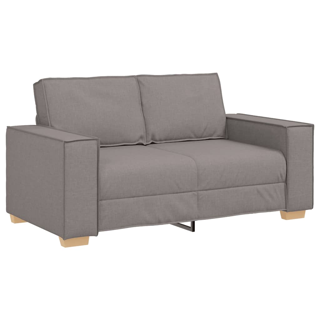 Conjunto de sofá de 2 peças com almofadas em tecido taupe