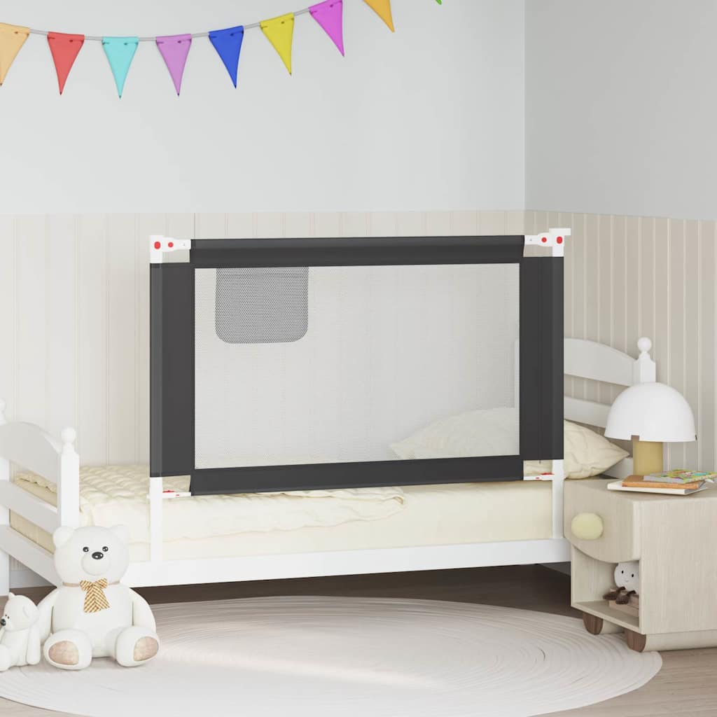 Barra segurança p/ cama infantil tecido 120x25 cm cinza-escuro