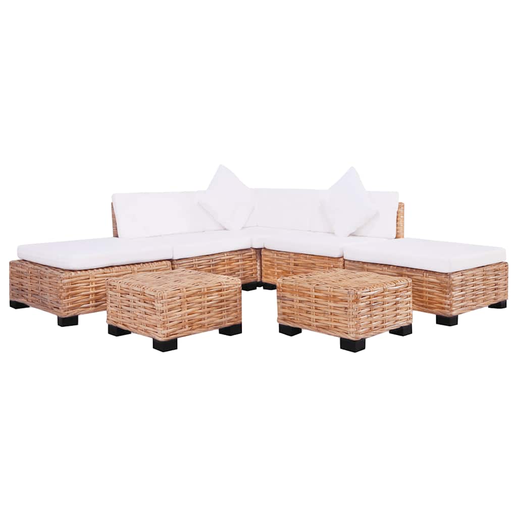 Conjunto de sofás 18 pcs vime genuíno
