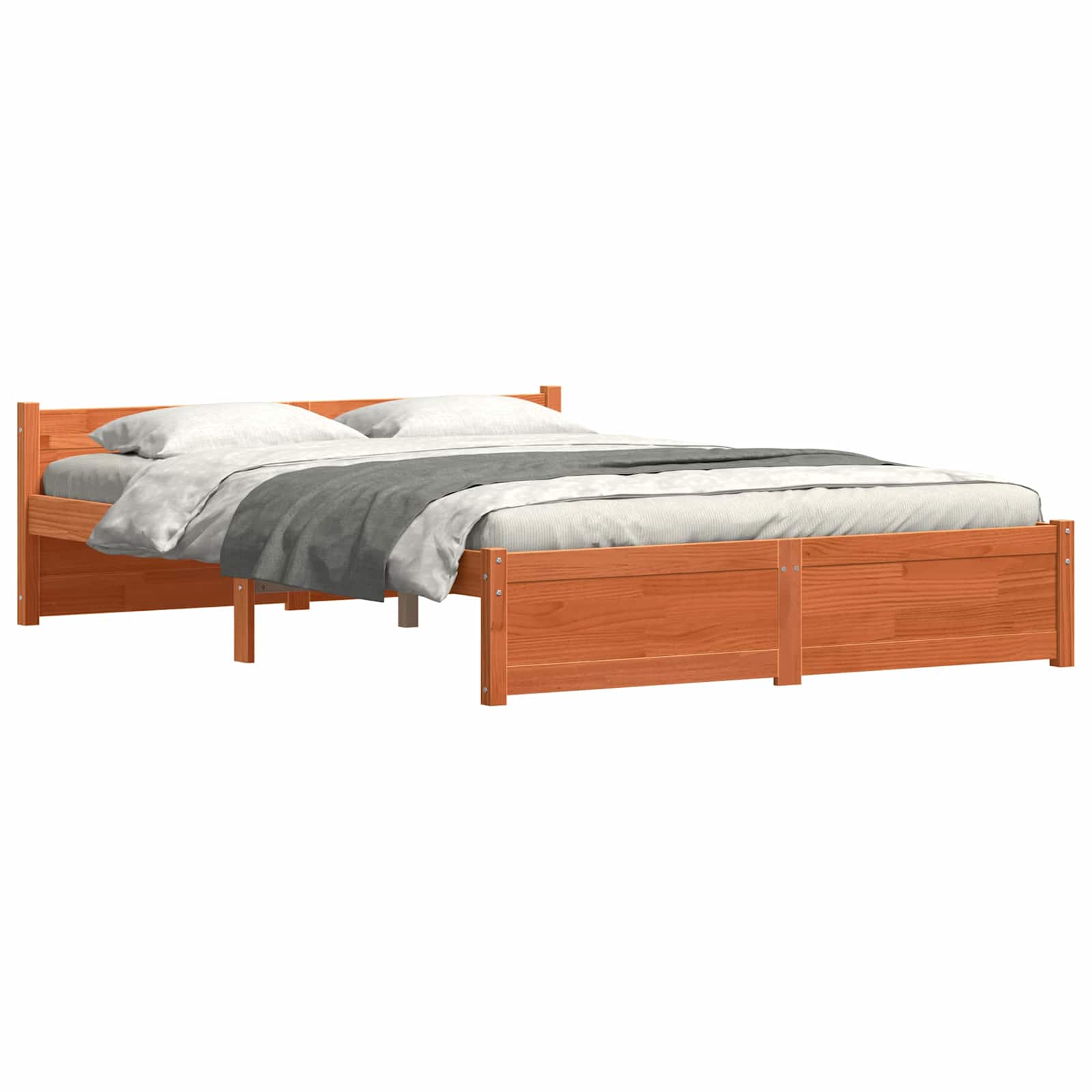 Estrutura da cama marrom cera 205,5 x 145,5 x 51 cm