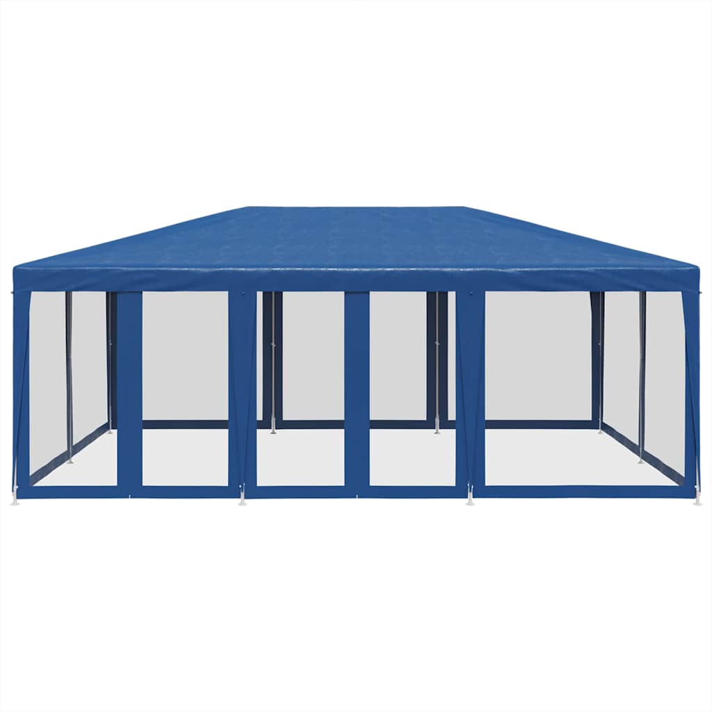 Tenda p/ festas c/ 10 paredes laterais malha 6x4 m pead azul