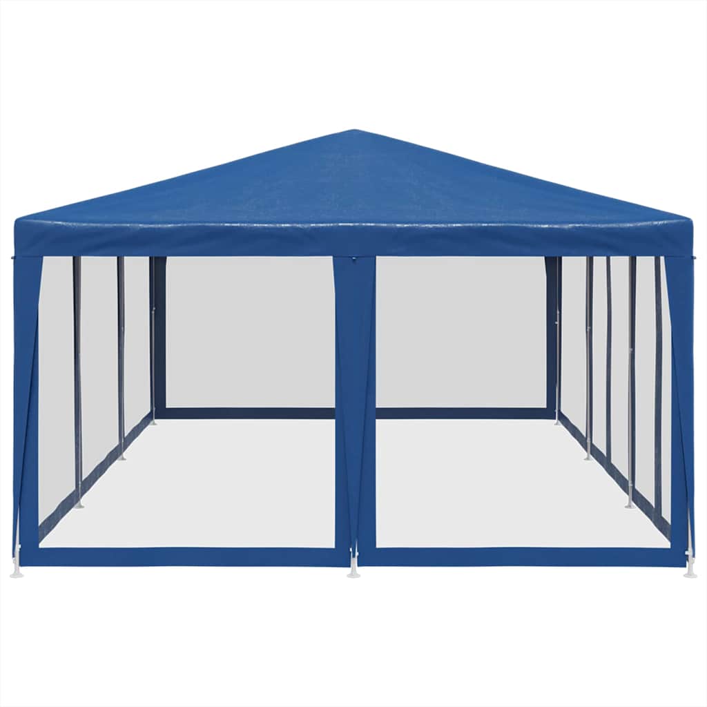 Tenda p/ festas c/ 10 paredes laterais malha 6x4 m pead azul