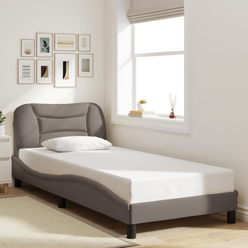 Estrutura de cama com LED sem colchão hvar 90x200 cm tecido