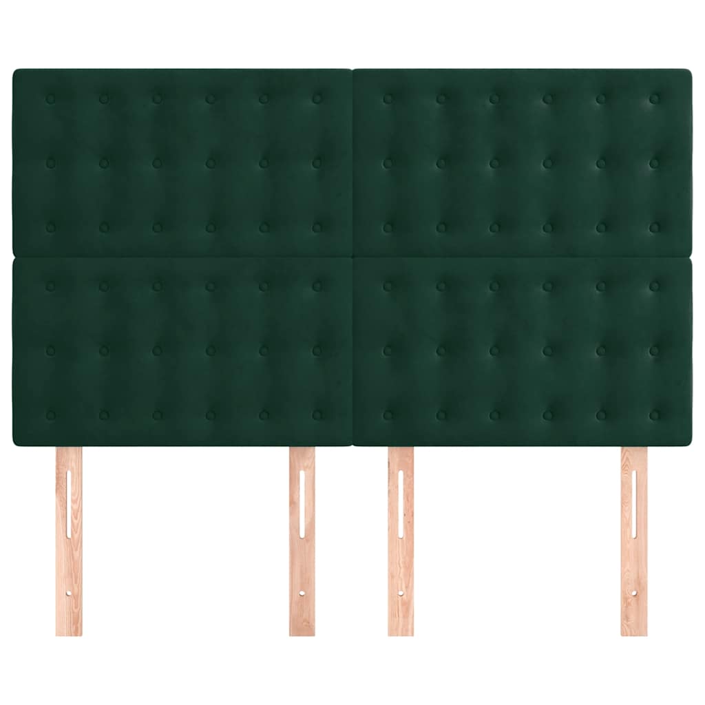 Cabeceira verde escuro 144x5x118/128 cm veludo
