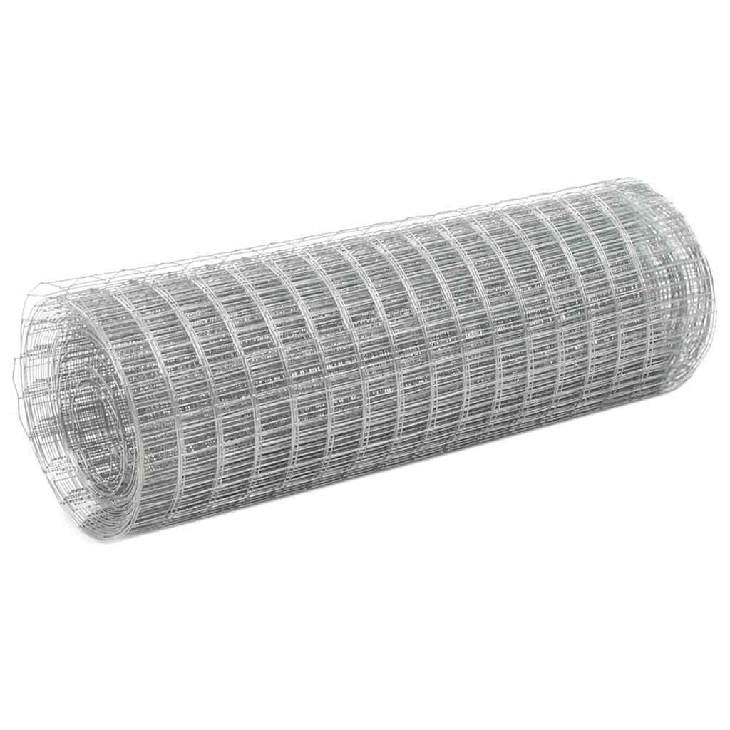 Cerca de arame p/ galinheiro 10x0,5 m aço galvanizado prateado