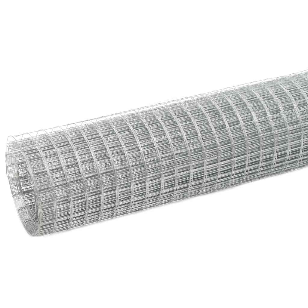 Cerca de arame p/ galinheiro 10x0,5 m aço galvanizado prateado