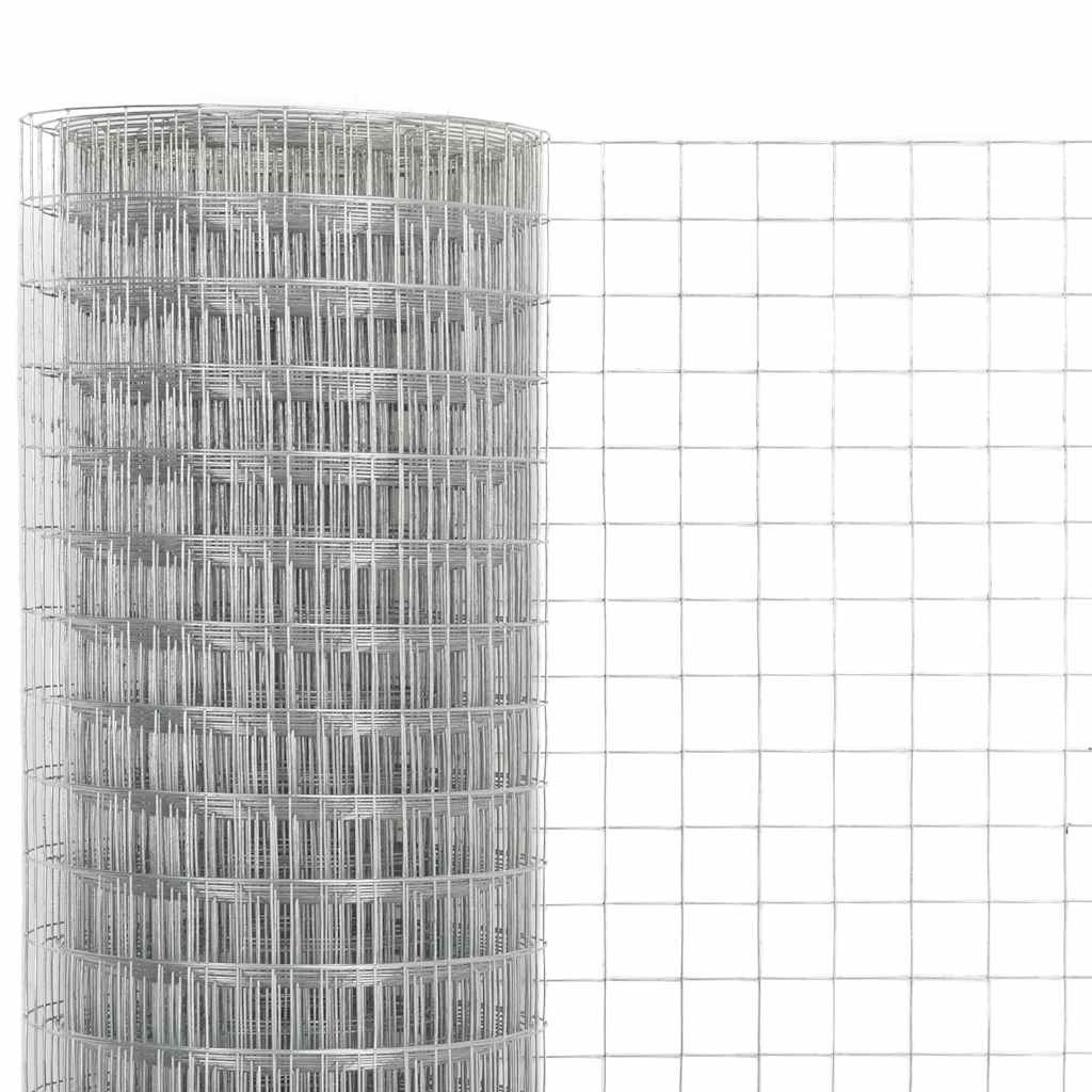 Cerca de arame p/ galinheiro 10x0,5 m aço galvanizado prateado