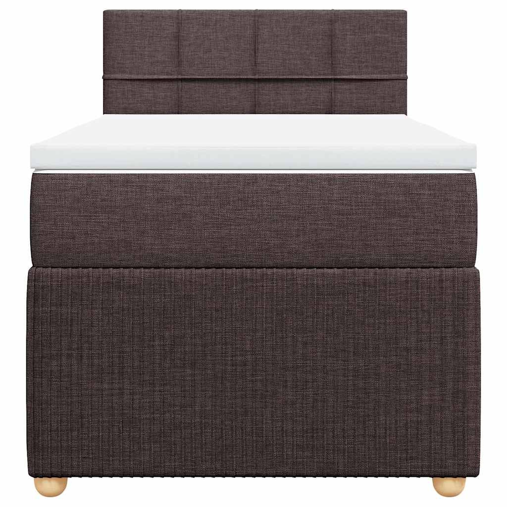 Cama com molas/colchão 80x200 cm tecido castanho-escuro