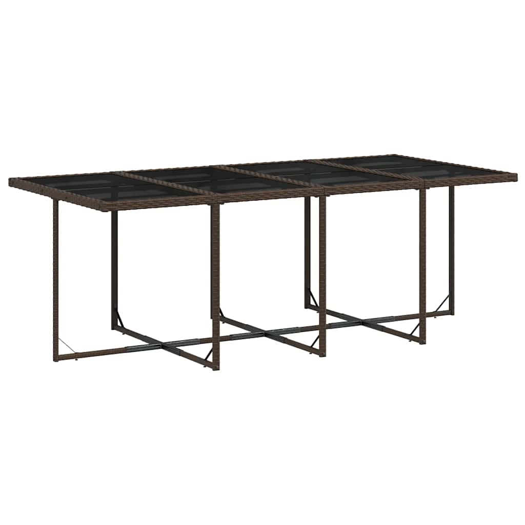 9 Pcs conjunto jantar p/ jardim c/ almofadões vime PE castanho