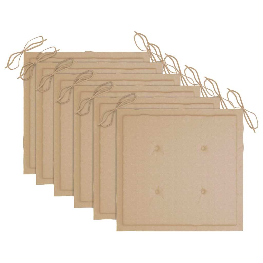 Cadeiras de jantar p/ jardim 6 pcs c/ almofadões acácia maciça