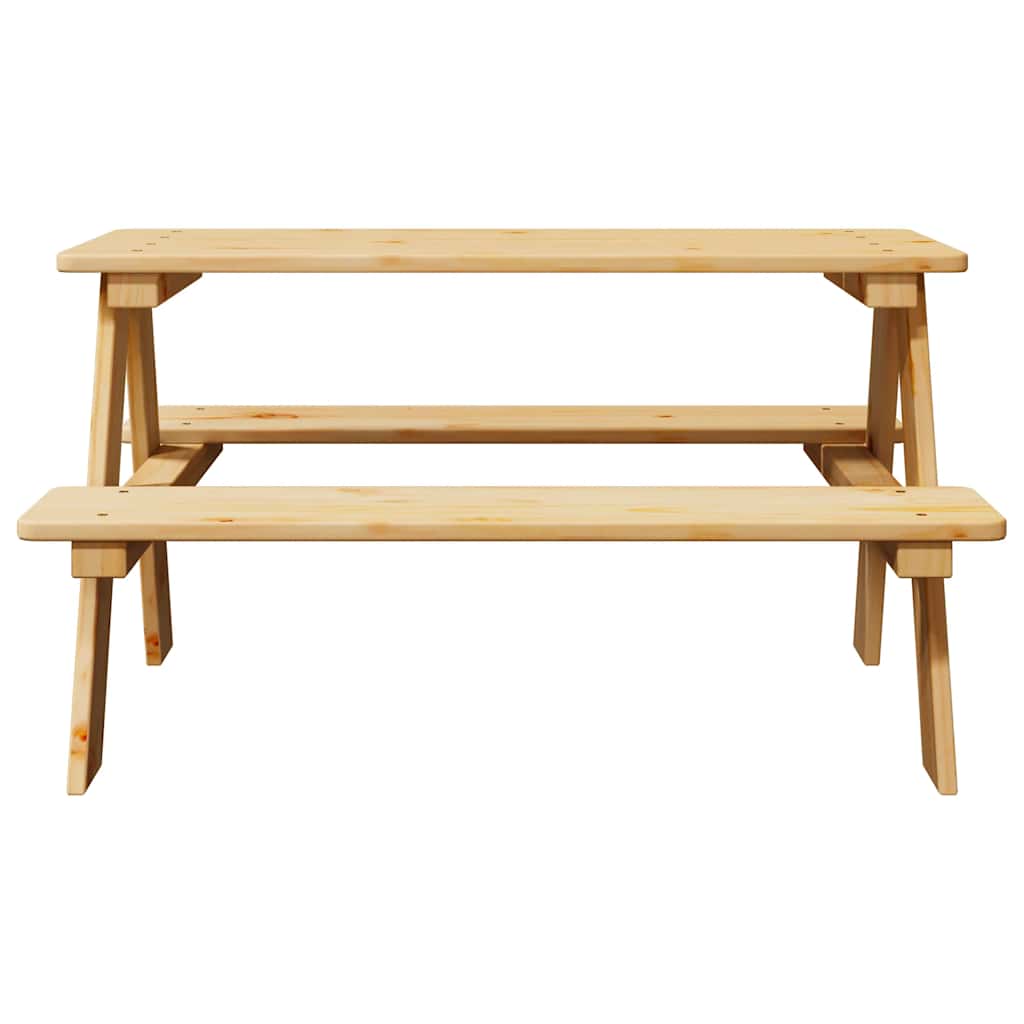 Mesa para crianças c/ bancos irun 90x79,5x50cm madeira maciça