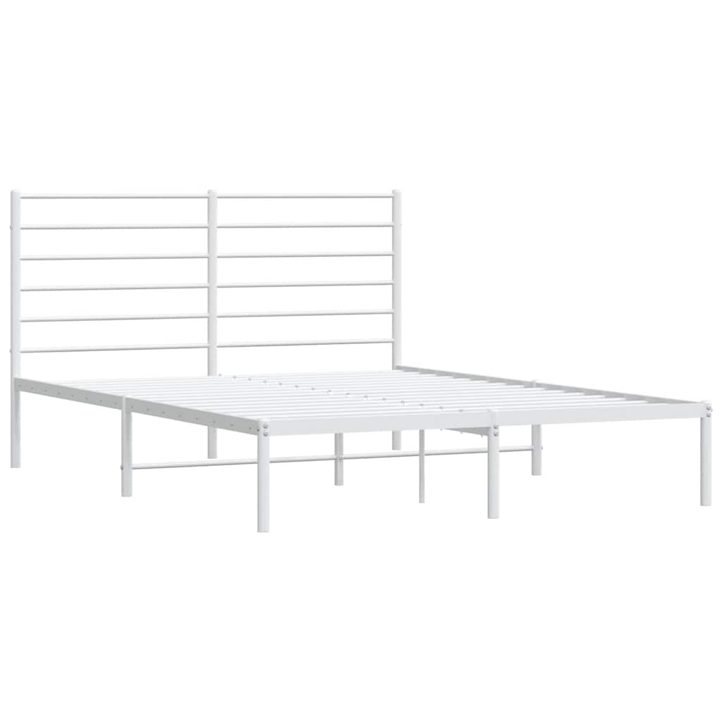 Estrutura de cama com cabeceira 135x190 cm metal branco