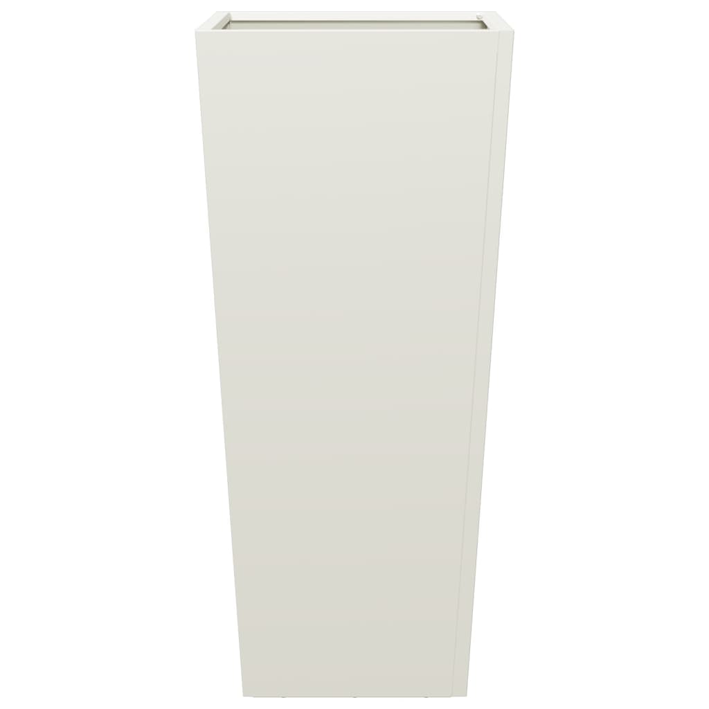 Vaso/floreira de jardim 35x35x75 cm aço branco