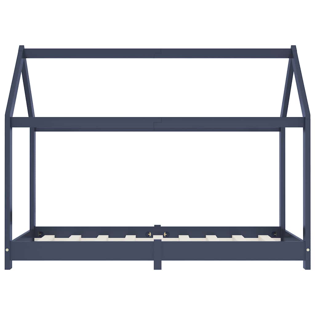 Estrutura de cama para crianças 70x140 cm pinho maciço cinzento