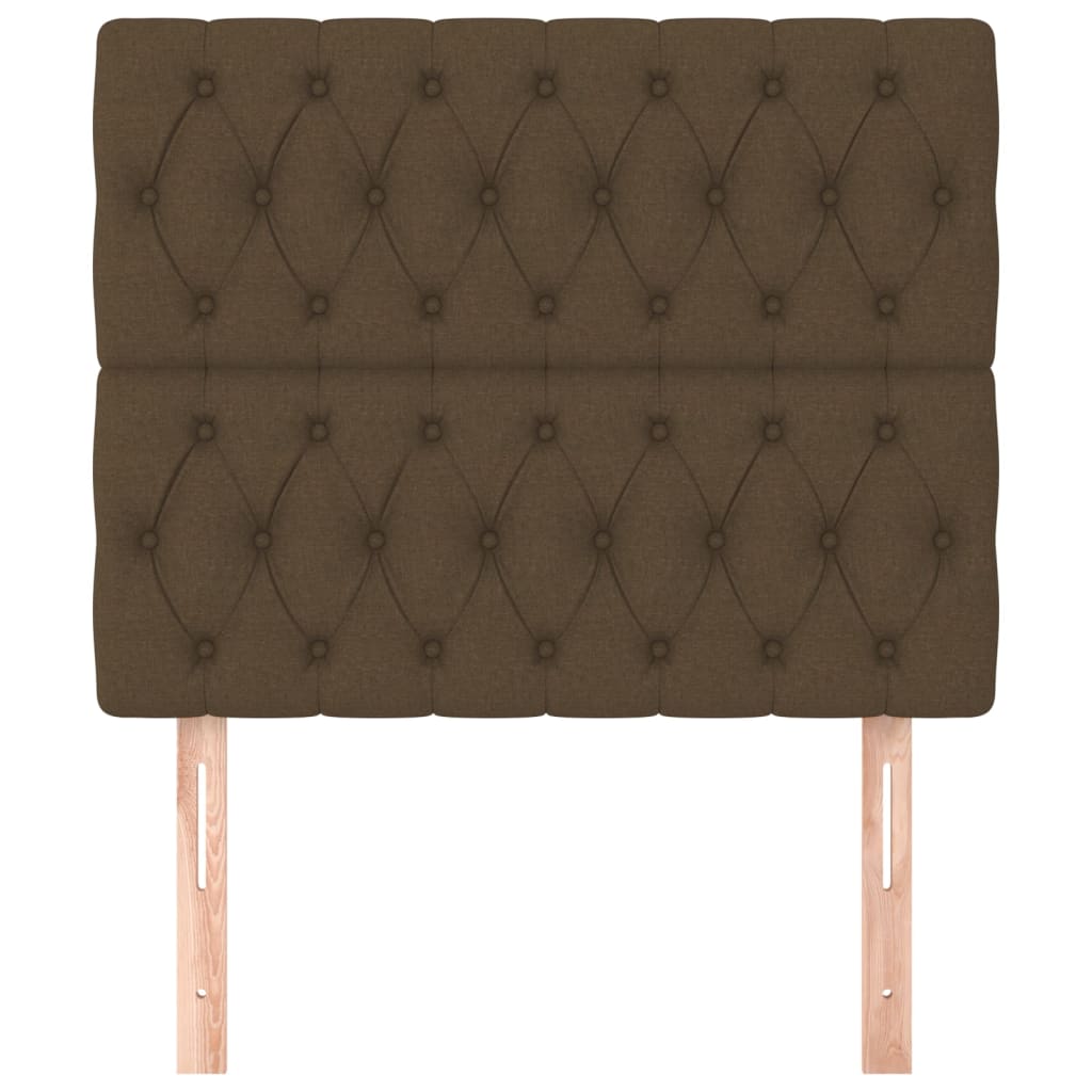 Cabeceira castanho escuro 90x7x118/128 cm tecido