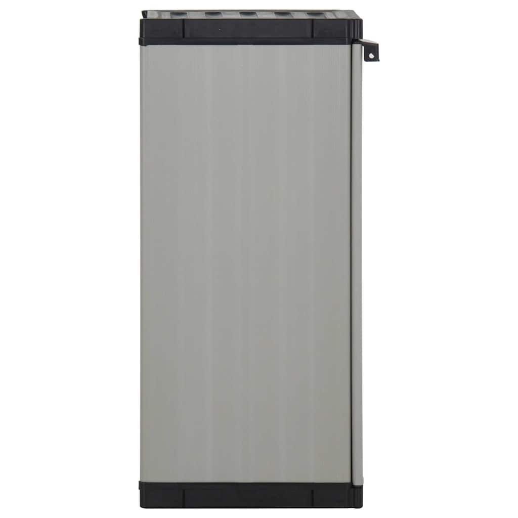 Armário arrumação jardim c/ 1 prateleira 35x40x85cm cinza/preto