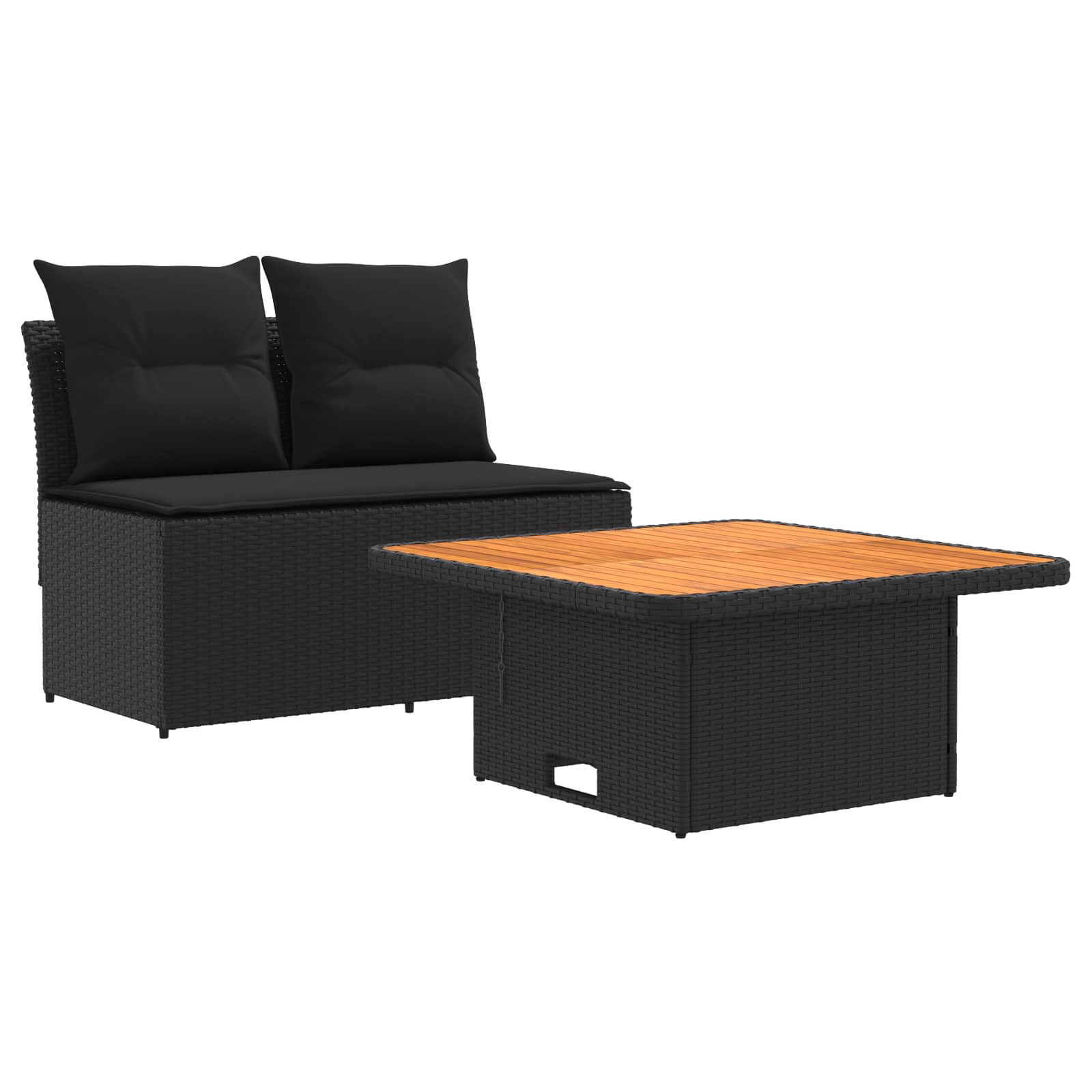 2 Peça sofá do meio para jardim com mesa elevatória vime PE
