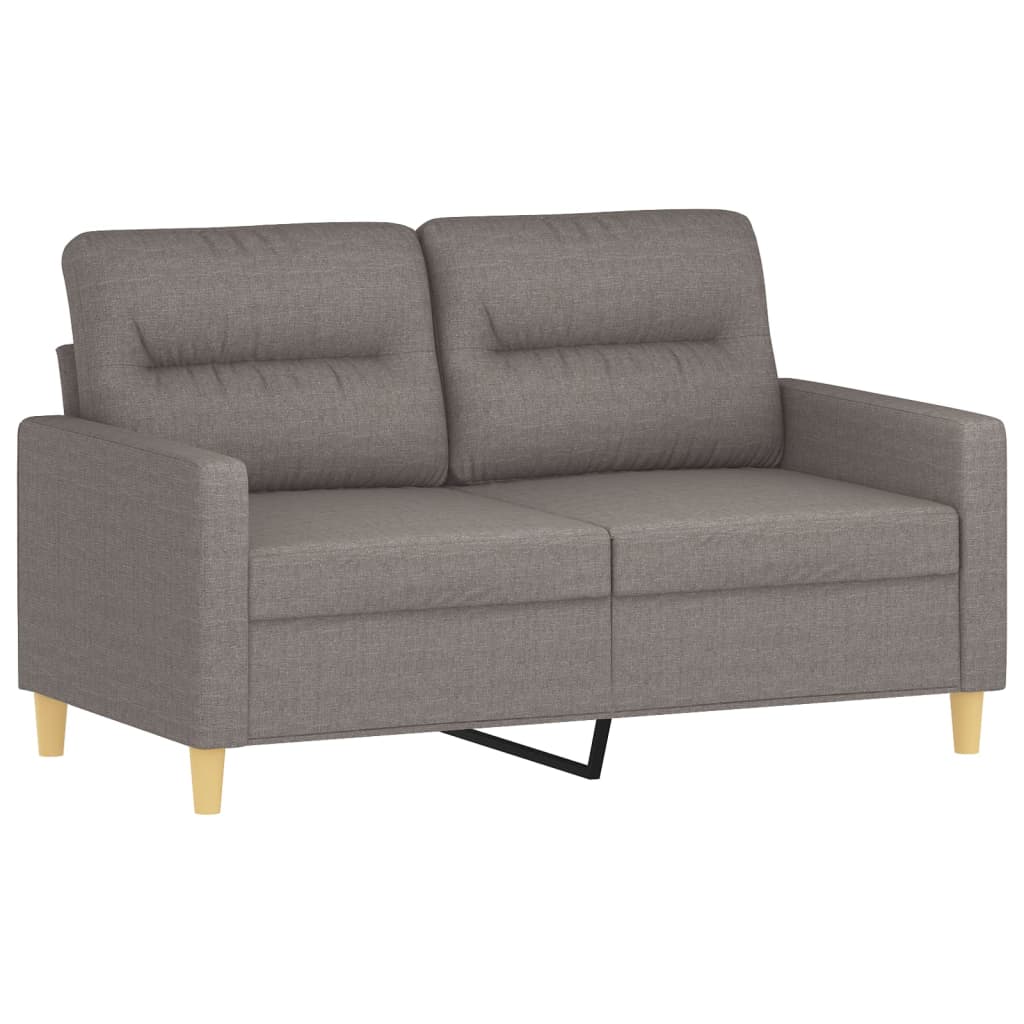 2 Pcs conjunto de sofás com almofadas tecido cinza-acastanhado