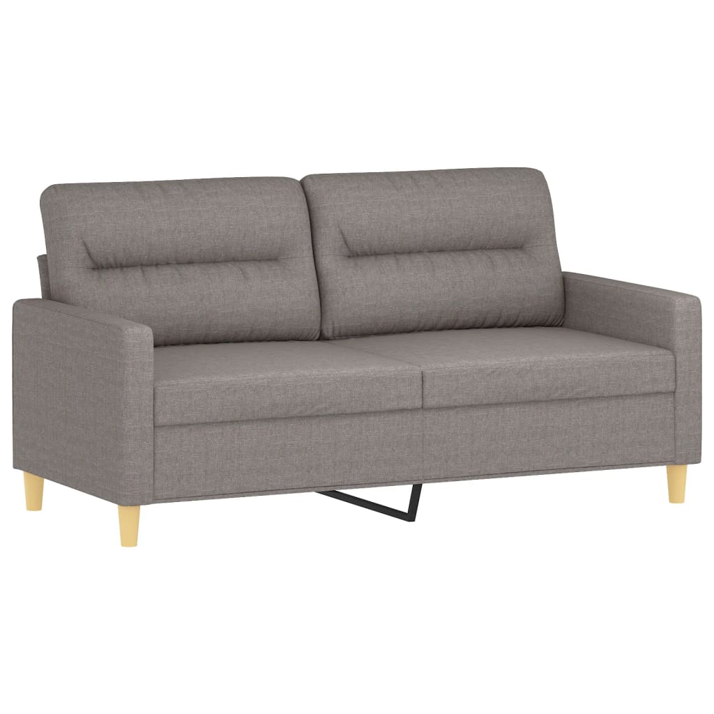 2 Pcs conjunto de sofás com almofadas tecido cinza-acastanhado