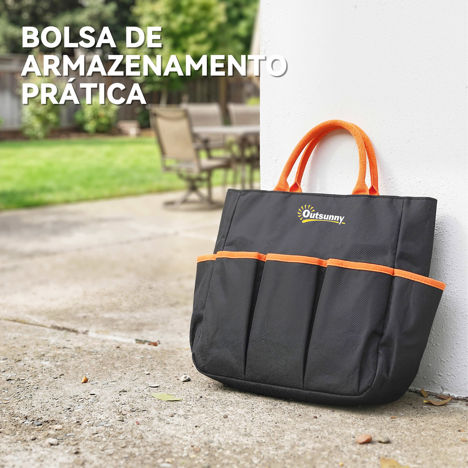 Banco de jardim dobrável com almofada de eva e bolsa para ferramentas na cintura, carga 150 kg