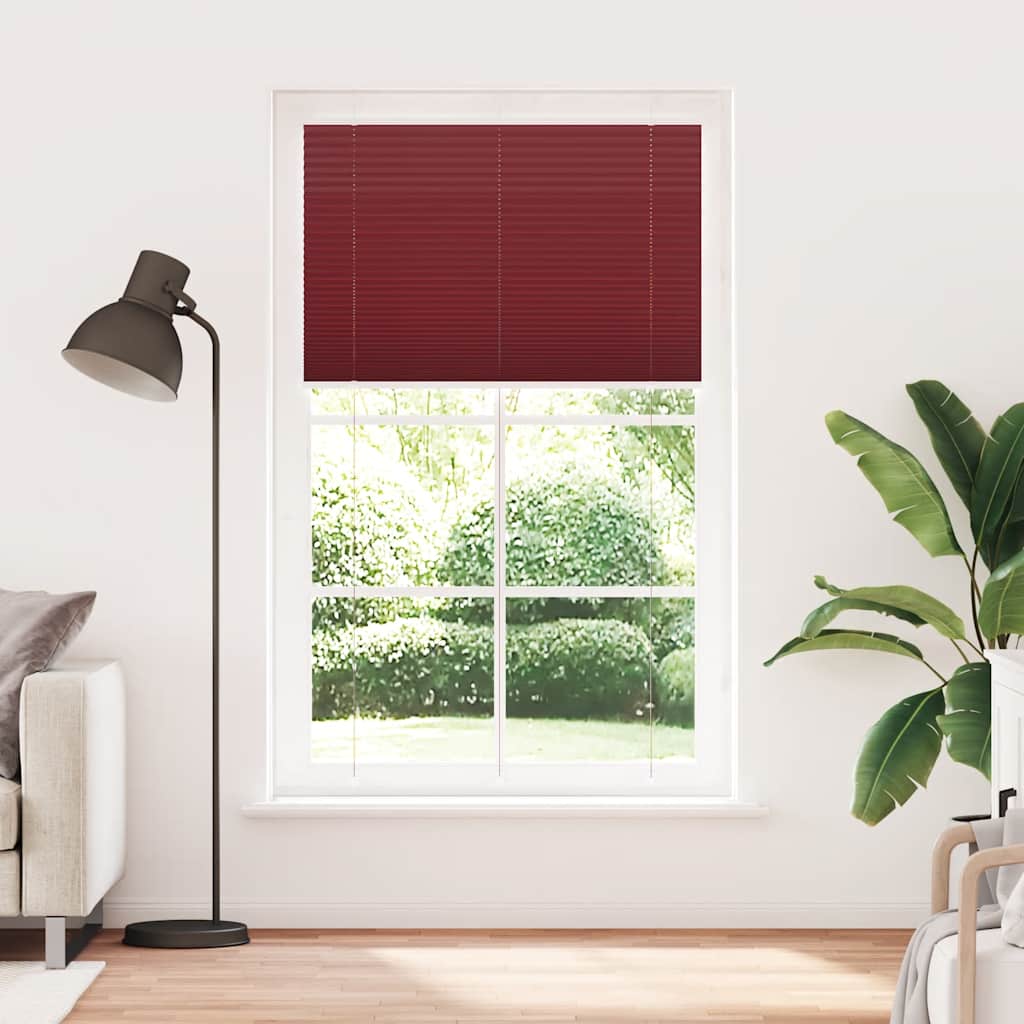 Plissado cego bordéus vermelho 120x200 cm largura tecido