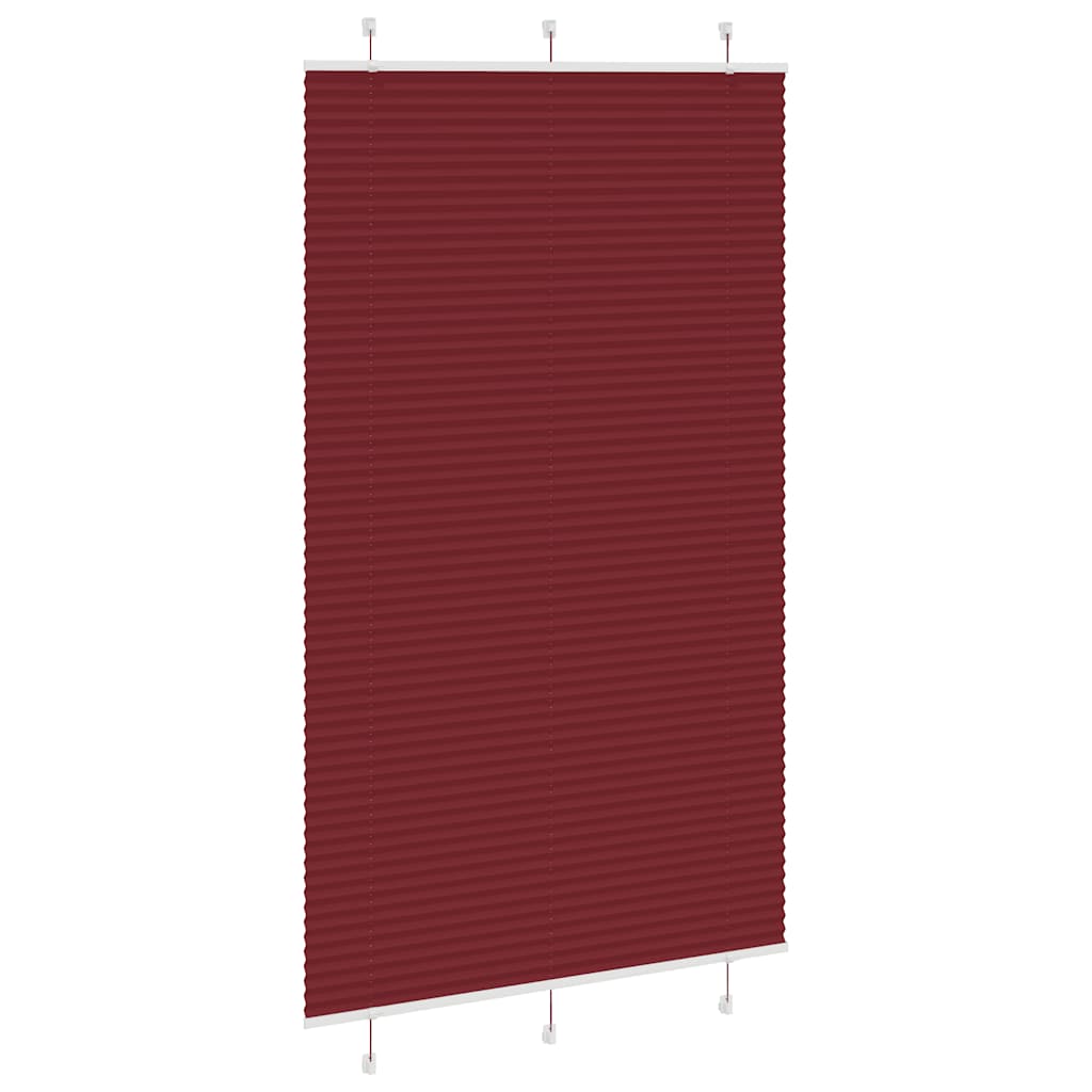 Plissado cego bordéus vermelho 120x200 cm largura tecido