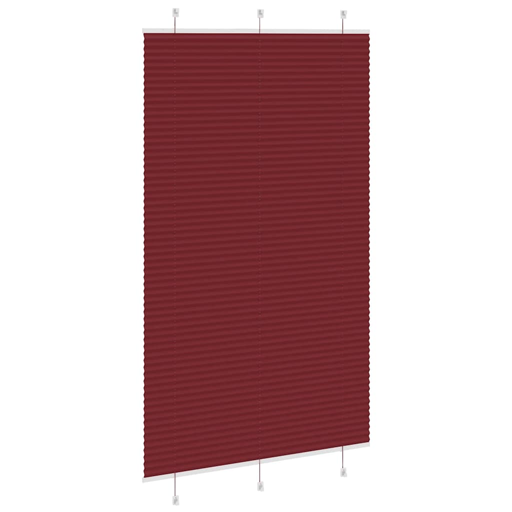 Plissado cego bordéus vermelho 120x200 cm largura tecido