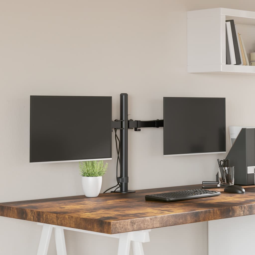 Suporte duplo para monitor vesa 75/100 mm aço preto