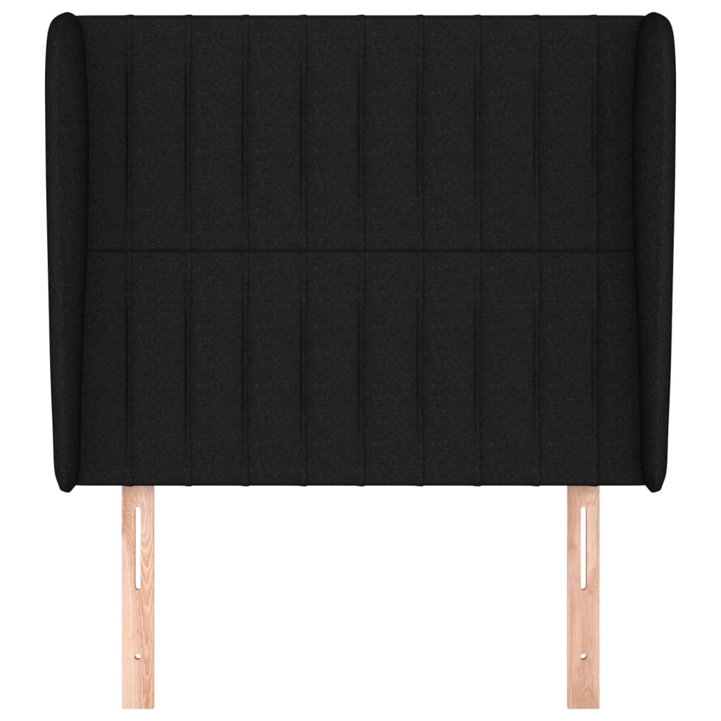Cabeceira de cama c/ abas tecido 83x23x118/128 cm preto