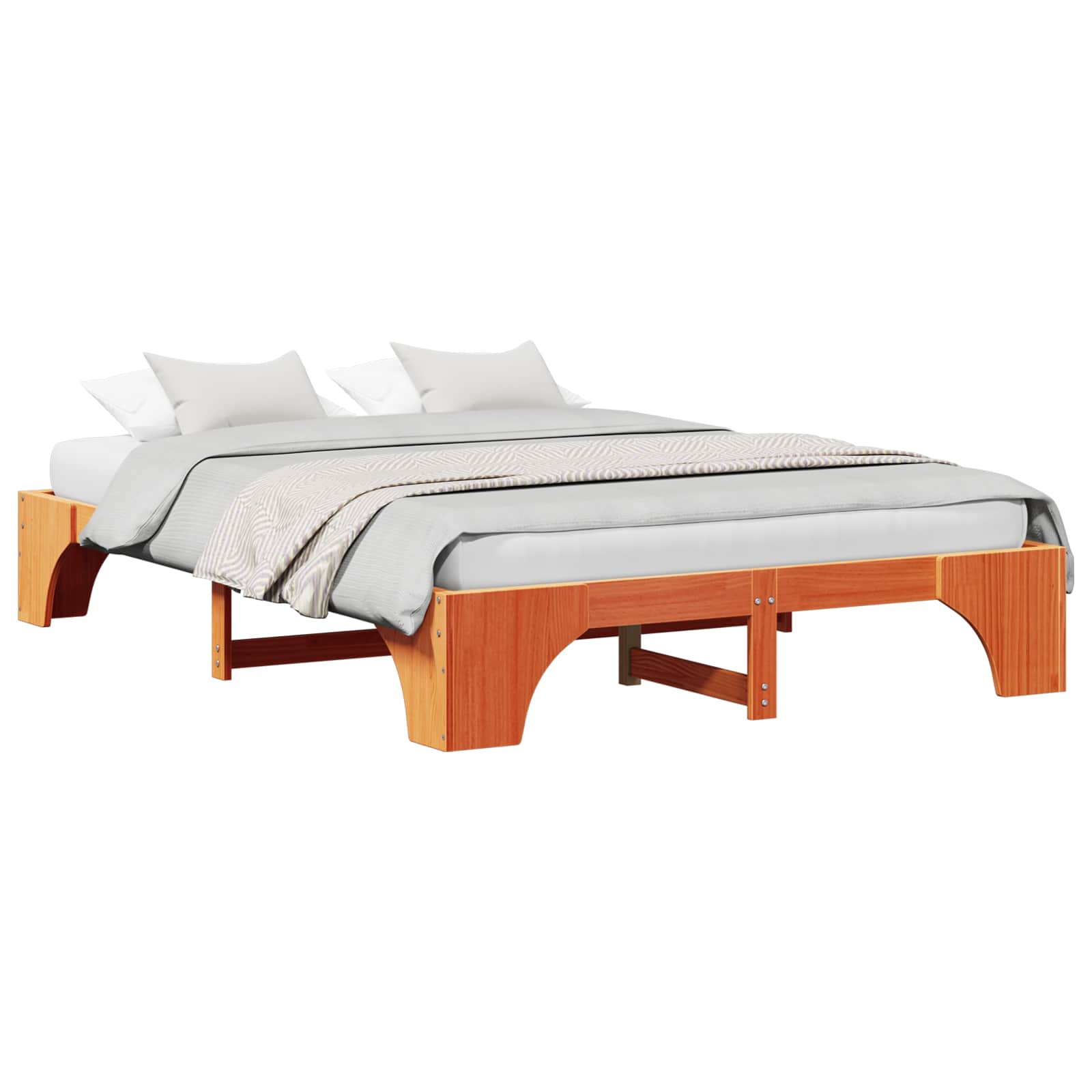 Estrutura da cama marrom cera 150 x 200 cm