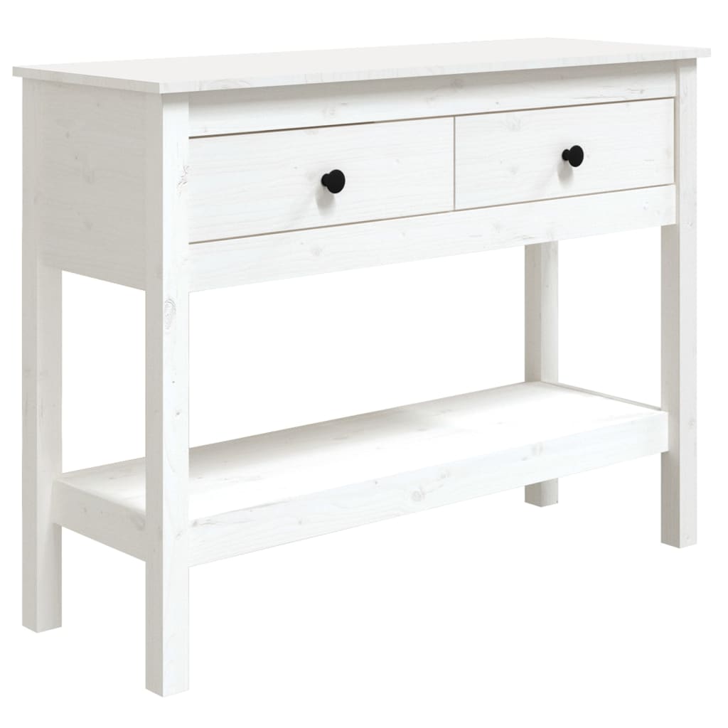Mesa consola 100x35x75 cm pinho maciço branco
