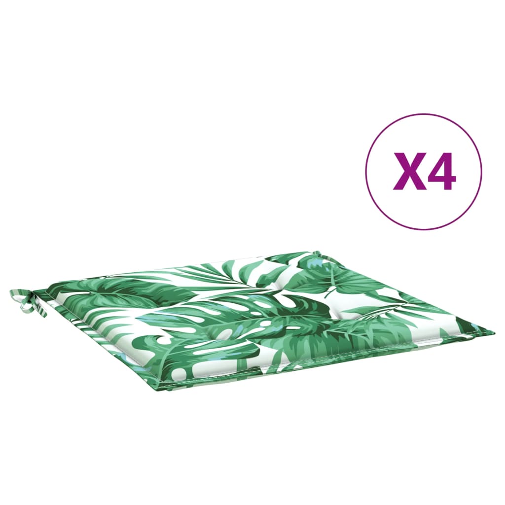 Almofadões p/ cadeira 4pcs 40x40x4cm tecido padrão folhas
