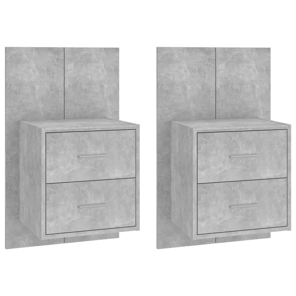 Mesas de cabeceira montagem na parede 2 pcs cinzento cimento