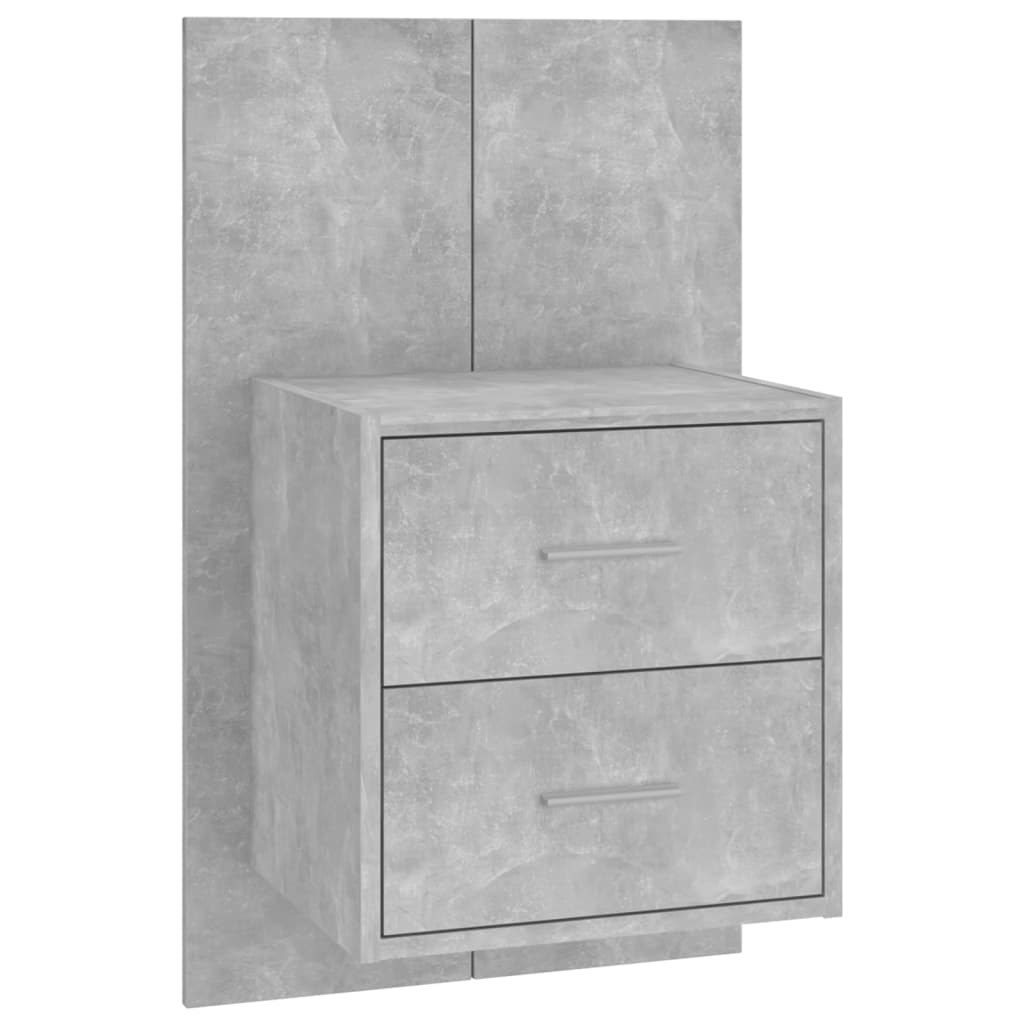 Mesas de cabeceira montagem na parede 2 pcs cinzento cimento