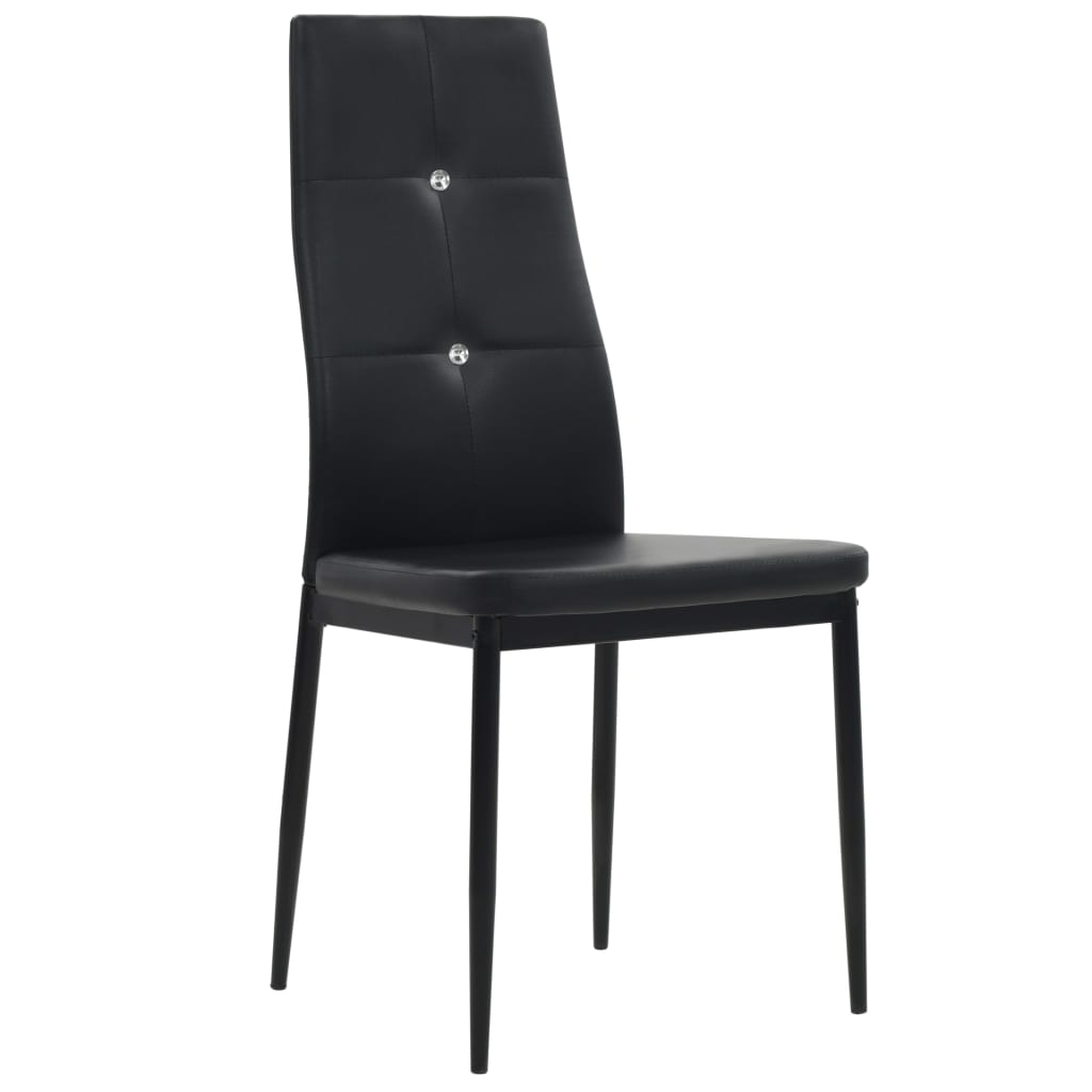 Cadeiras de jantar 4 pcs couro artificial preto