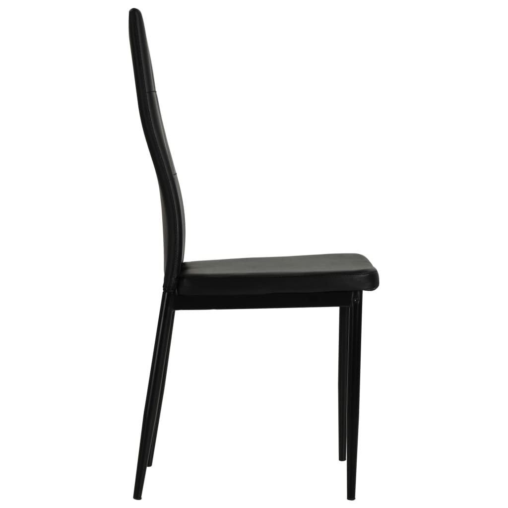 Cadeiras de jantar 4 pcs couro artificial preto