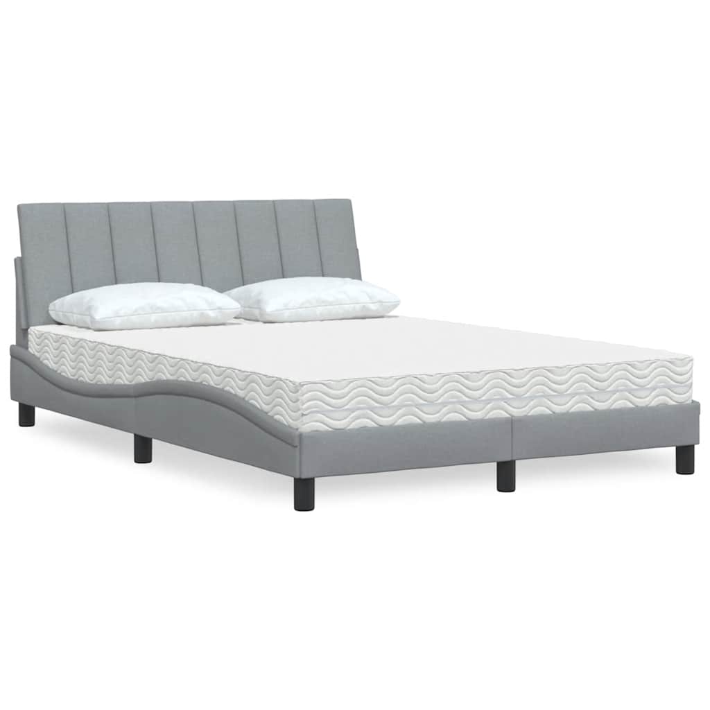 Cama com colchão hanko 120x200 cm tecido cinza-claro