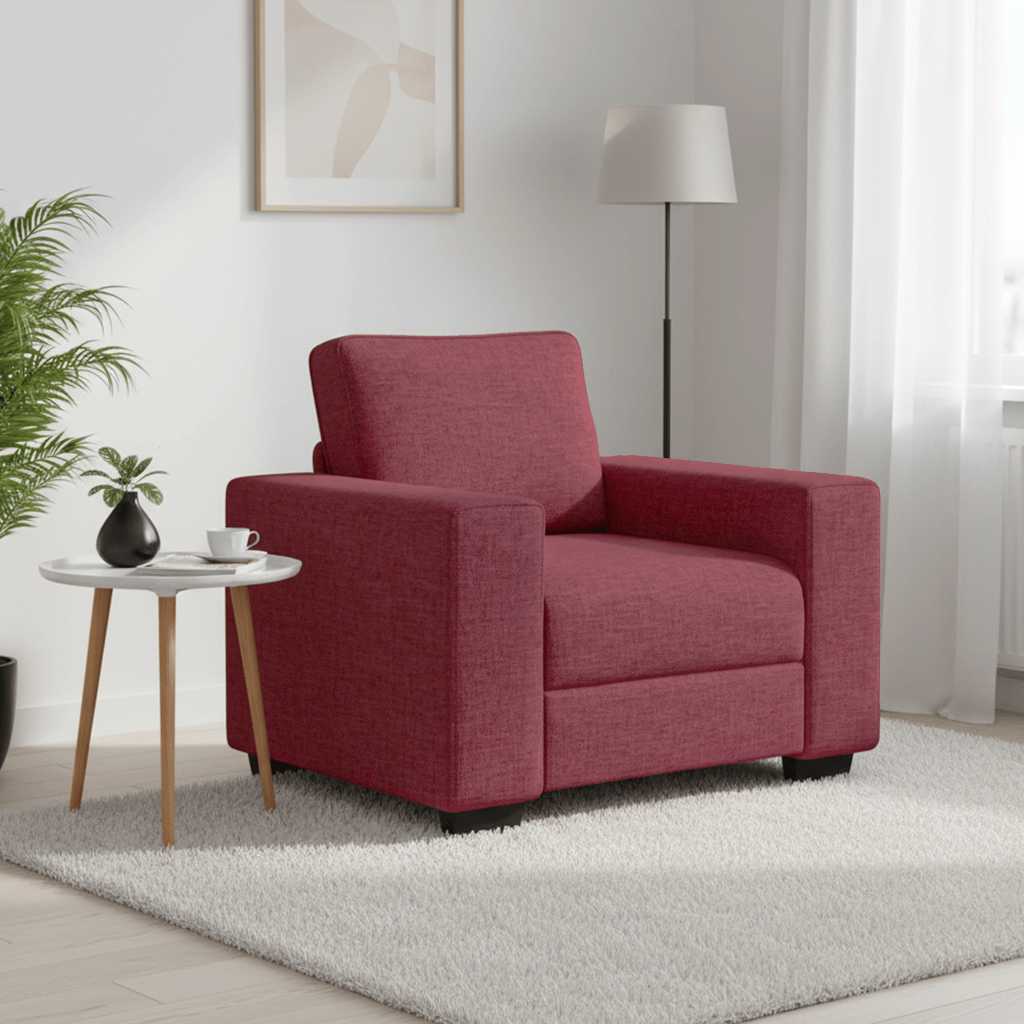 Poltrona 100x77x82 cm tecido vermelho tinto