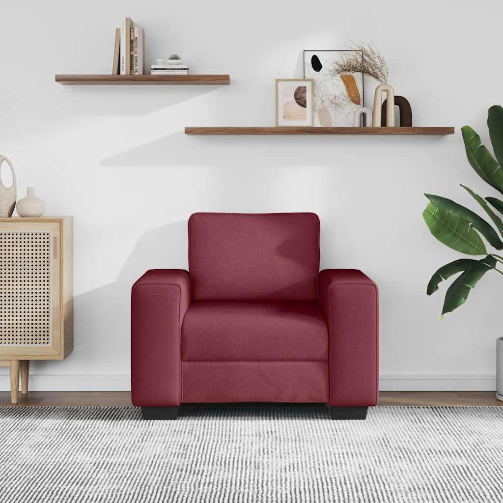 Poltrona 100x77x82 cm tecido vermelho tinto
