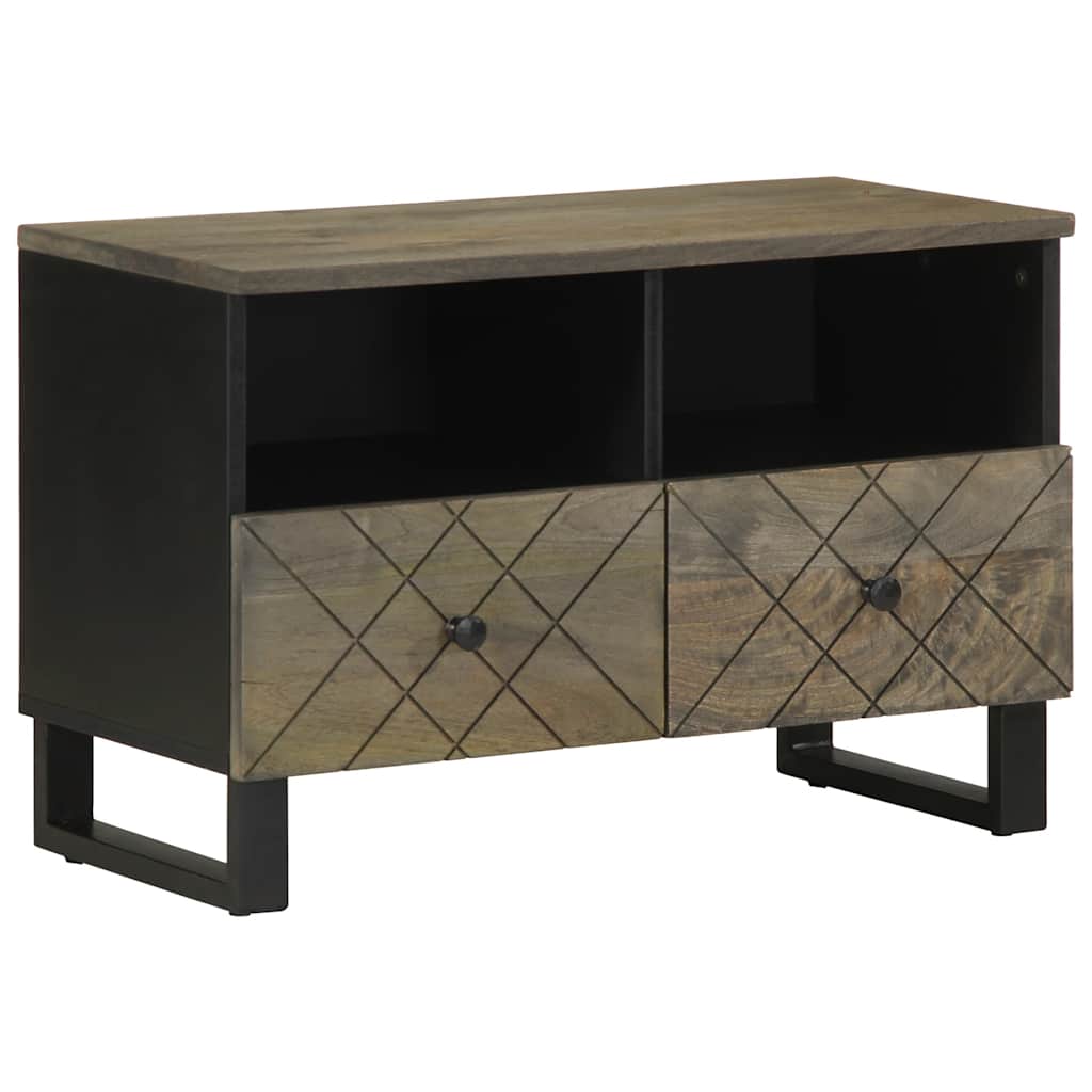 Móvel de TV 70x33x46 cm madeira de mangueira maciça preto