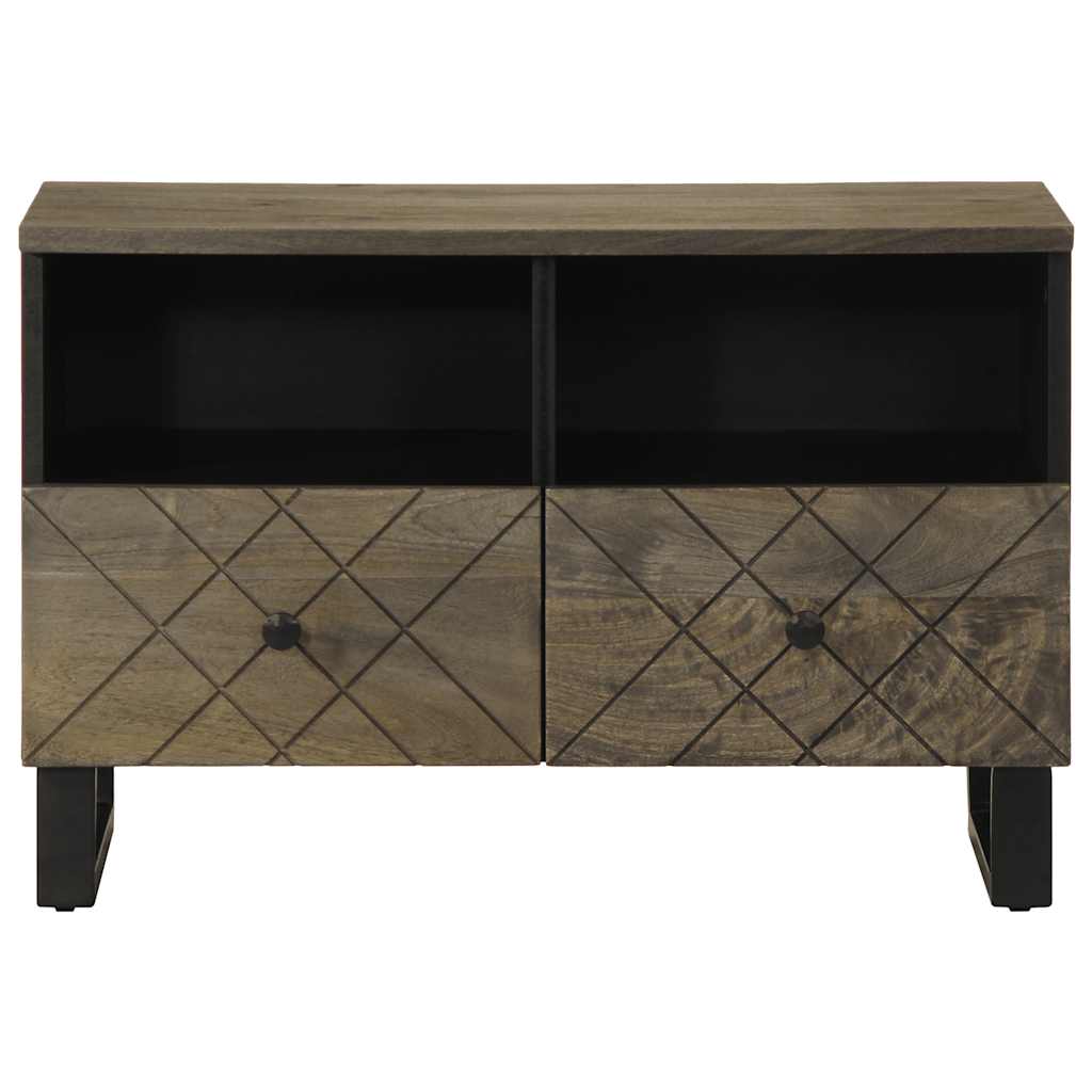 Móvel de TV 70x33x46 cm madeira de mangueira maciça preto