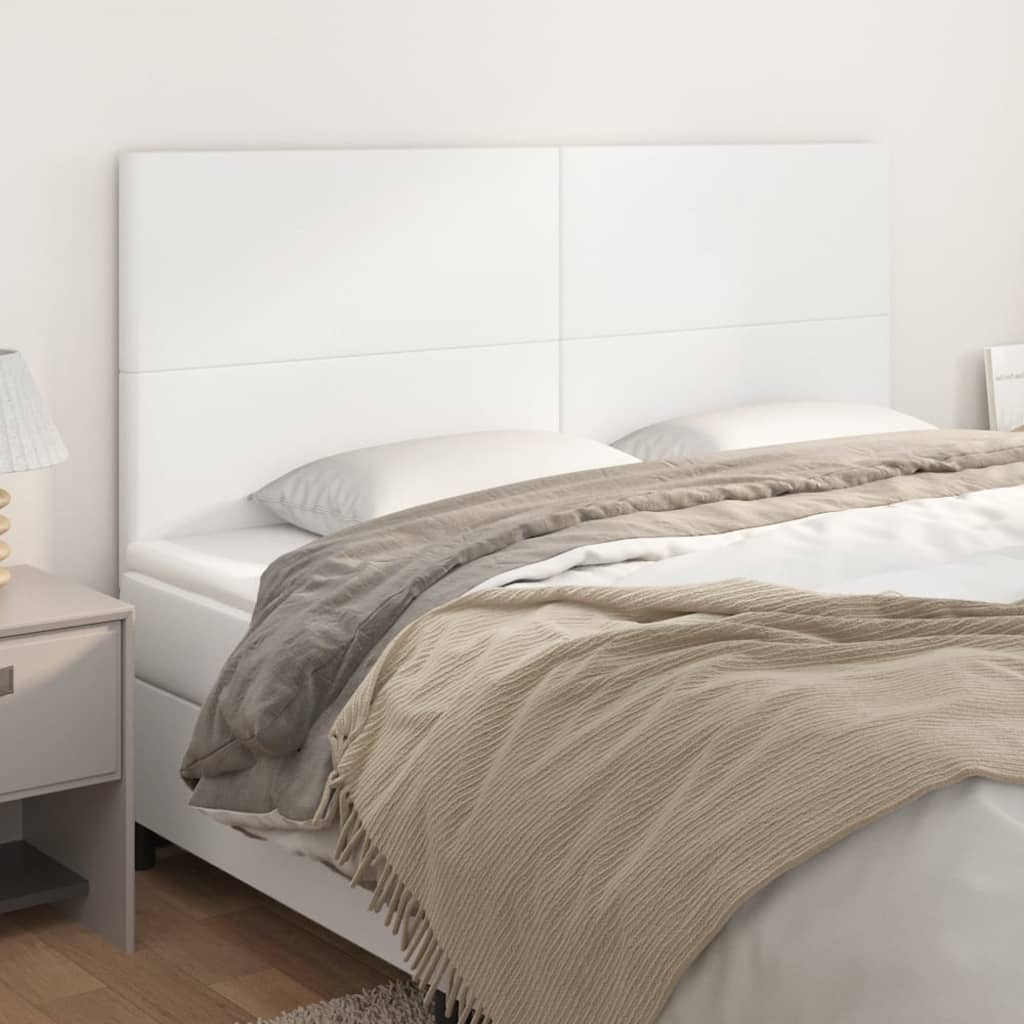 Cabeceira branca 160x5x118/128 cm couro sintético