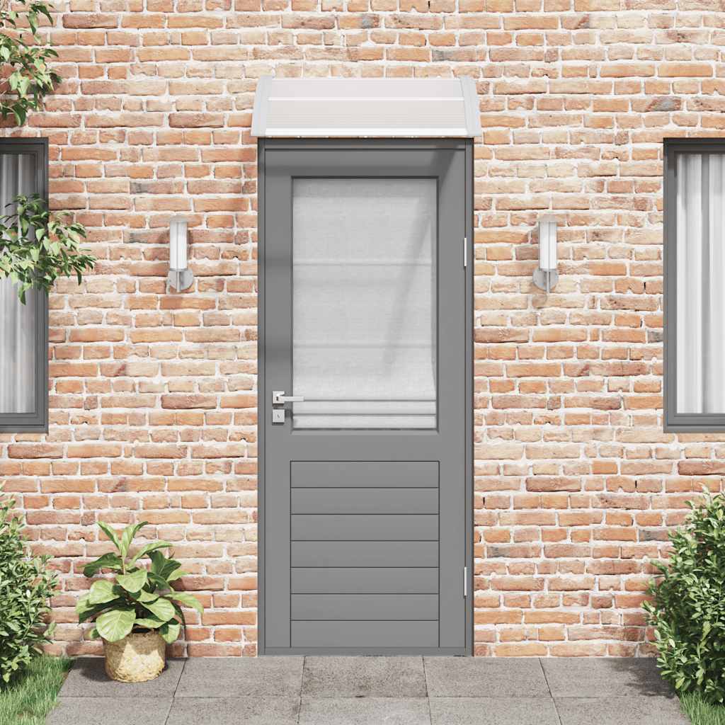 Cobertura de porta cinza e transparente 80x75 cm policarbonato